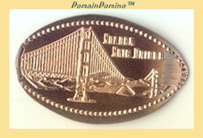 Golden Gate Bridge Gift Center (Design One) | �Roundhouse� building, San Francisco, CA 94108 (Copper Coin)