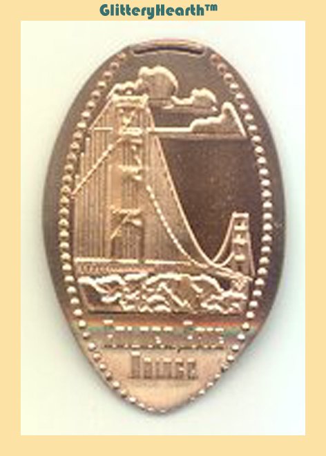 Golden Gate Bridge Gift Center (Design Two) | �Roundhouse� building, San Francisco, CA 94108 (Copper Coin)